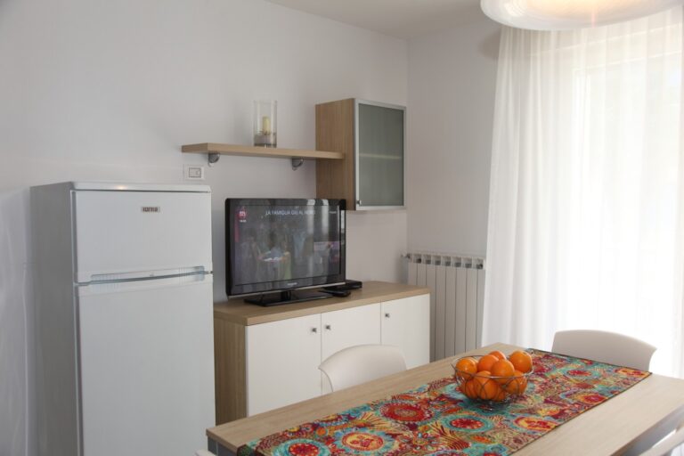 soggiorno-divano-letto-tv-appartamento-trilocale-lignano-sabbiadoro